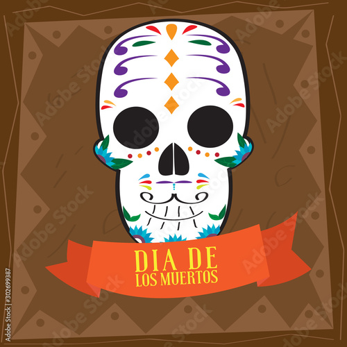 Dia de los muertos poster - Vector illustration
