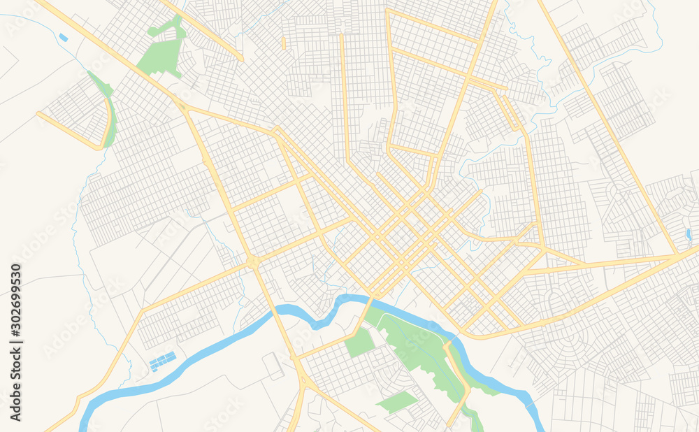 Printable street map of Rondonopolis, Brazil