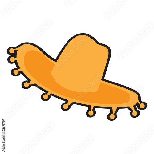 Traditional mexicna hat on awhite background - Vector photo