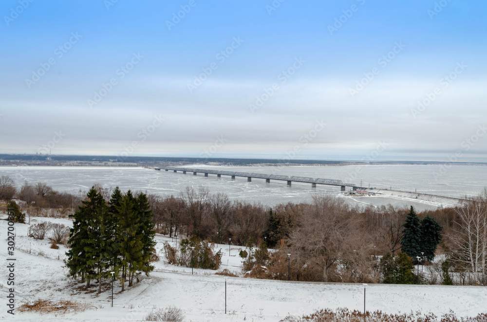 View over Volga river at winter, UIyanovsk View over Volga river at winter, UIyanovsk