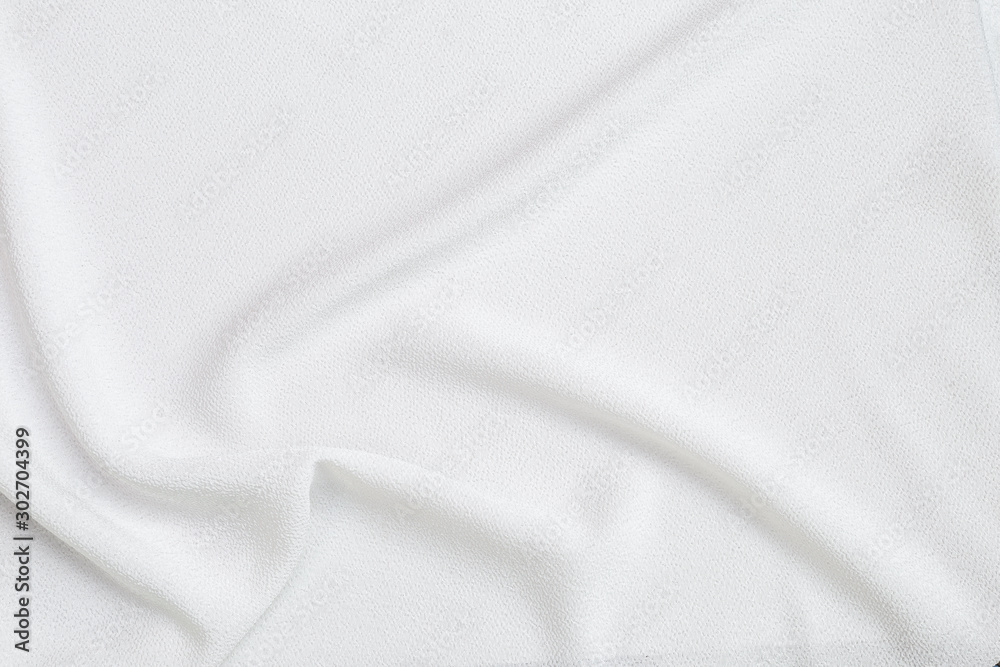 Fototapeta premium Blank waving white fabric texture background, design white fabric pattern background