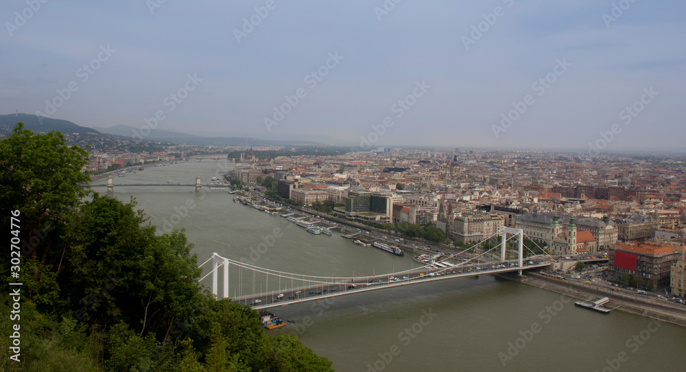 Cityscape in Budapest. View from above.