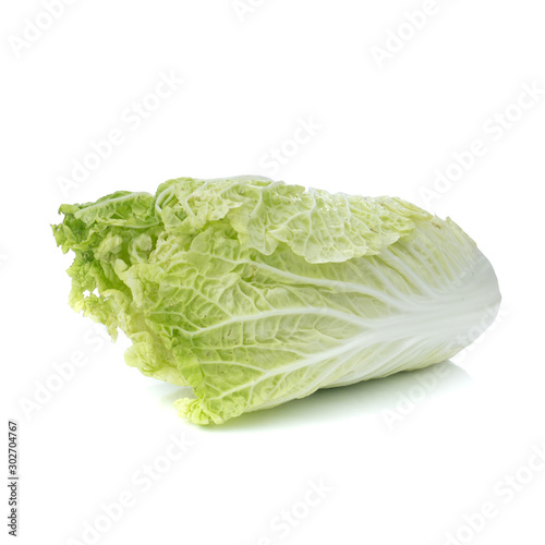 fresh chinese cabbage, Napa or Nappa cabbage (Brassica pekinensis var. cylindrica Tsen & S.H.Lee) isolated on a white background