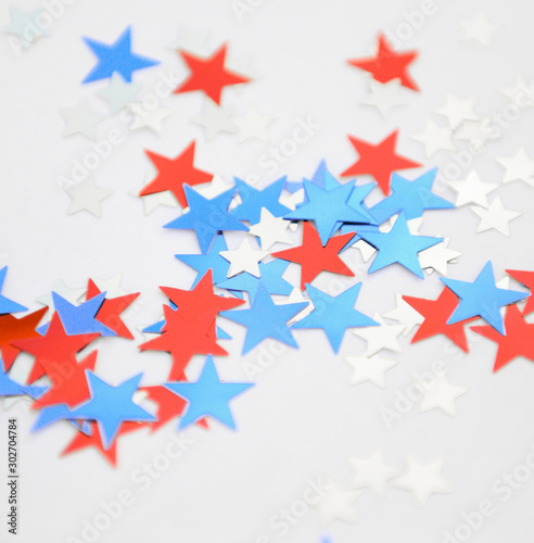 festive red white and blue stars