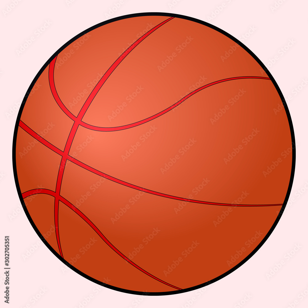 Basketball ball realistic orange simple flat vector icon illustration isolated eps10 Basketball ball realistic orange simple flat vector icon illustration isolated eps10