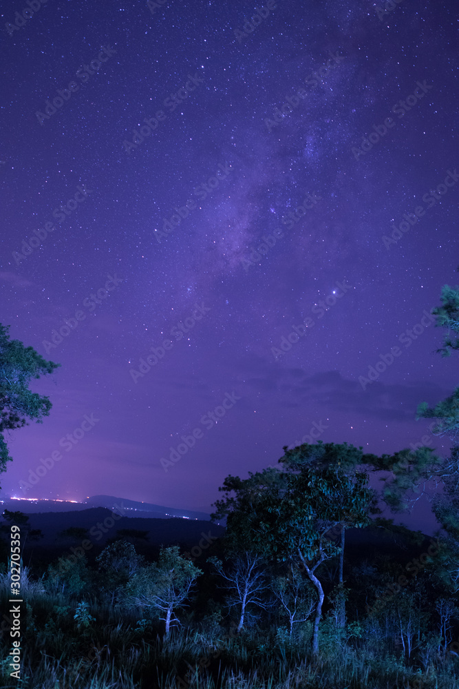 Fototapeta premium Milky Way galaxies, glittering stars, night sky