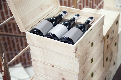 wine bottles in a box