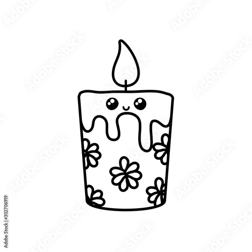 cartoon of candles on a white background