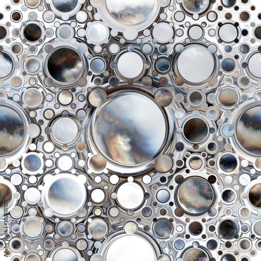 Reflective silver seamless texture background pattern
