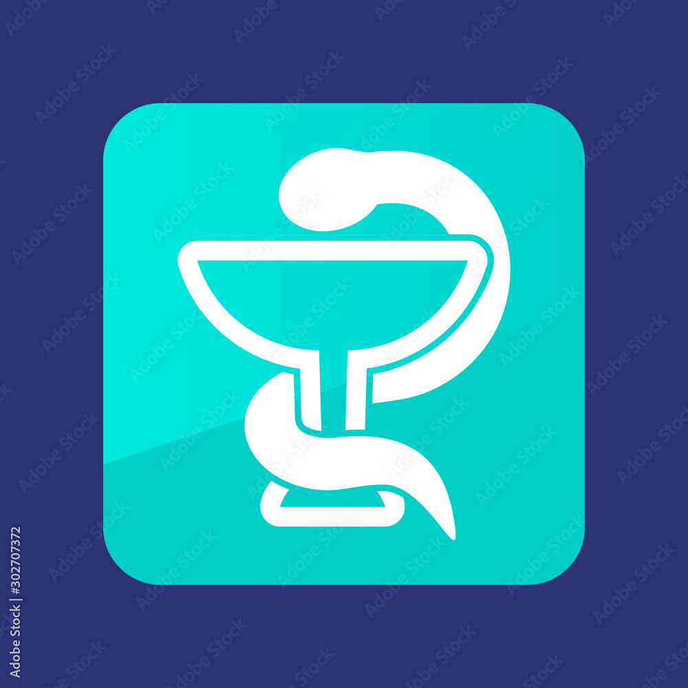 Medicine icon - snake on cup. Medical vector Medicine icon - snake on cup. Medical vector