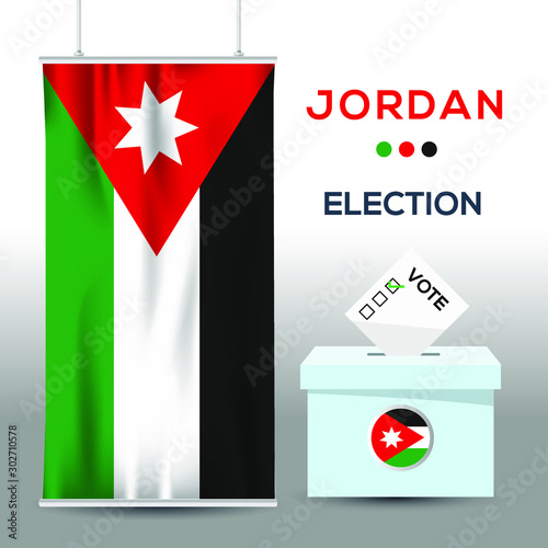 Jordan election background vector work ,Flat design, Vector illustration.