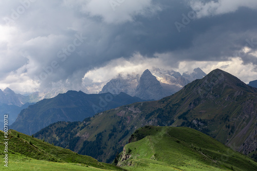 Clouds over the mountains. Mountain alpine landscape. Dolomites, Italy © Sergei Malkov