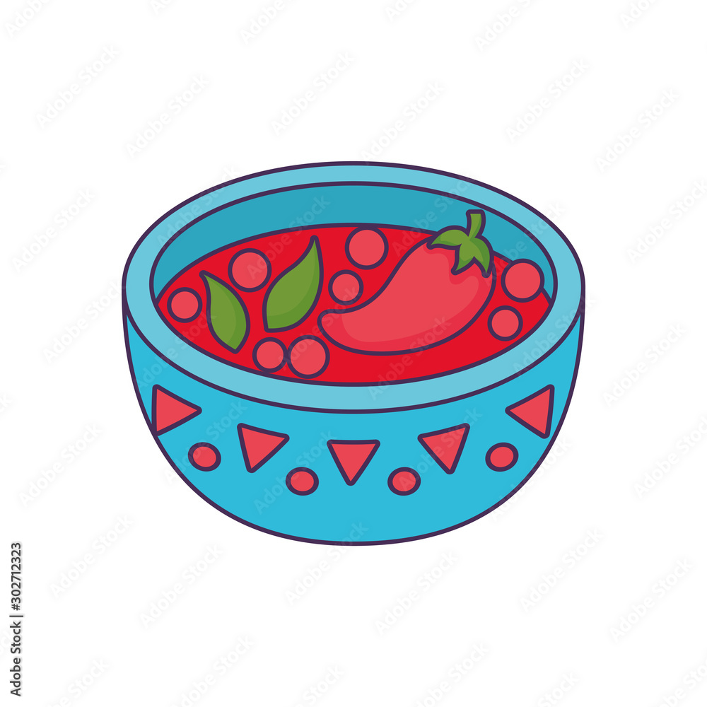 traditional mexican cuisine soup on white background traditional mexican cuisine soup on white background