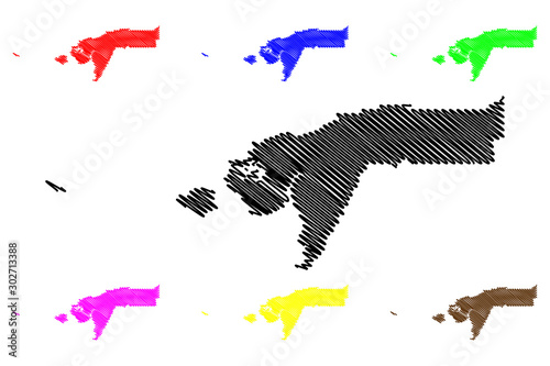 Bethel Census Area, Alaska (Boroughs and census areas in Alaska, United States of America,USA, U.S., US) map vector illustration, scribble sketch Bethel map