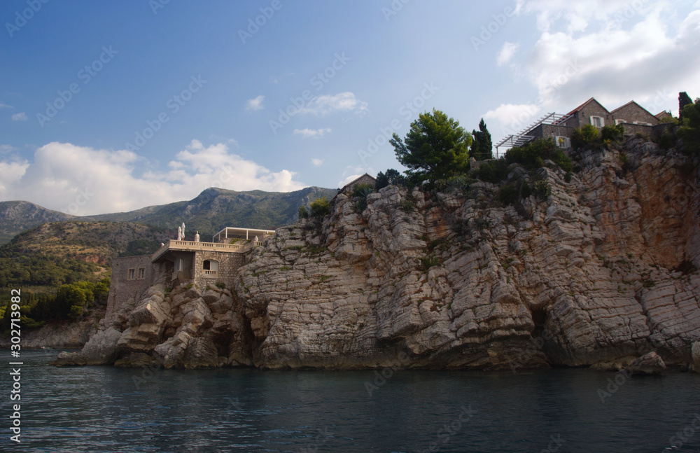 The coast of Montenegro. St. Stephen's Island.