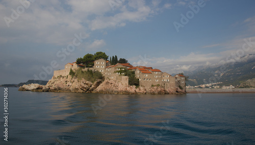 The coast of Montenegro. St. Stephen s Island.