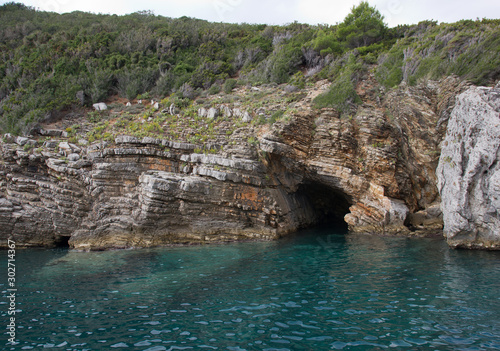 Rock cave on the mediterranean coast