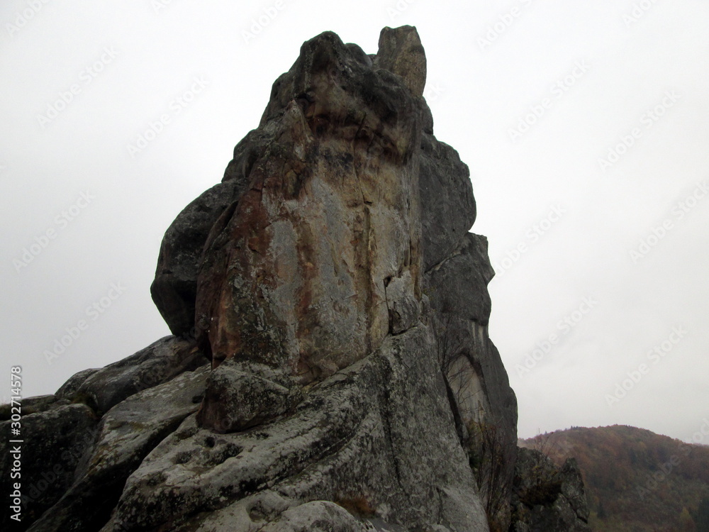 Beautiful rock as a silhouette of a man