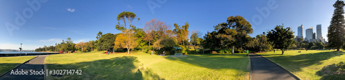 Photography Panoramic view of Royal Botanic Gardens in Sydney, Australia