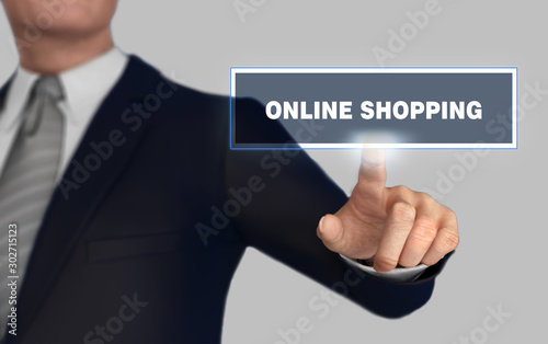 online shopping pushing concept 3d illustration