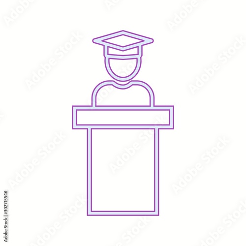 Beautiful Lectturer Line Vector Icon