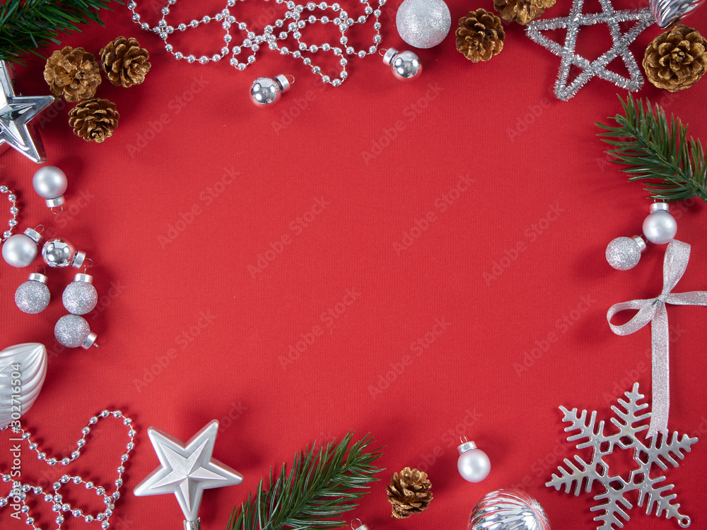 Obraz premium Festive New Year on red background