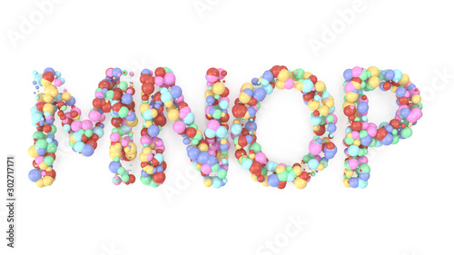 colorful alphabet on white background 3D-Rendering