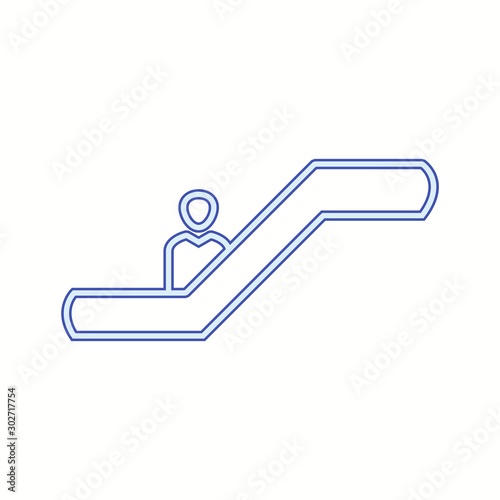 Beautiful escalator Line Vector Icon