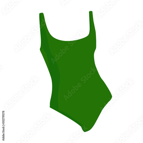 Swimsuit green realistic vector illustration isolated