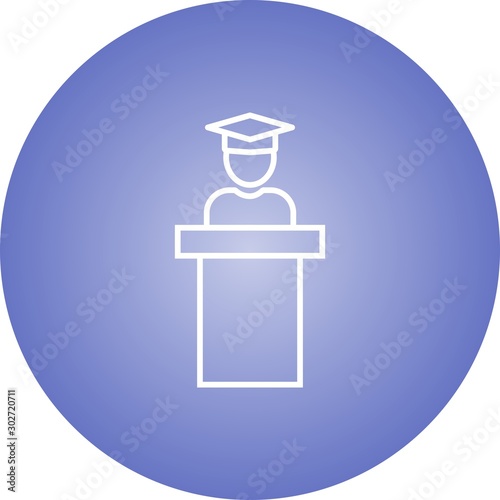 Beautiful Lectturer Line Vector Icon