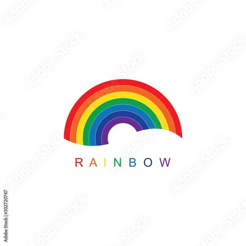 Rainbow logo template vector icon illustration design