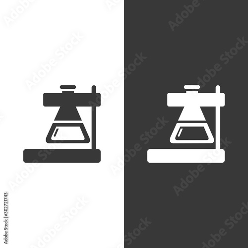 Conical flask icon. Erlenmeyer laboratory instrument. Vector illustration