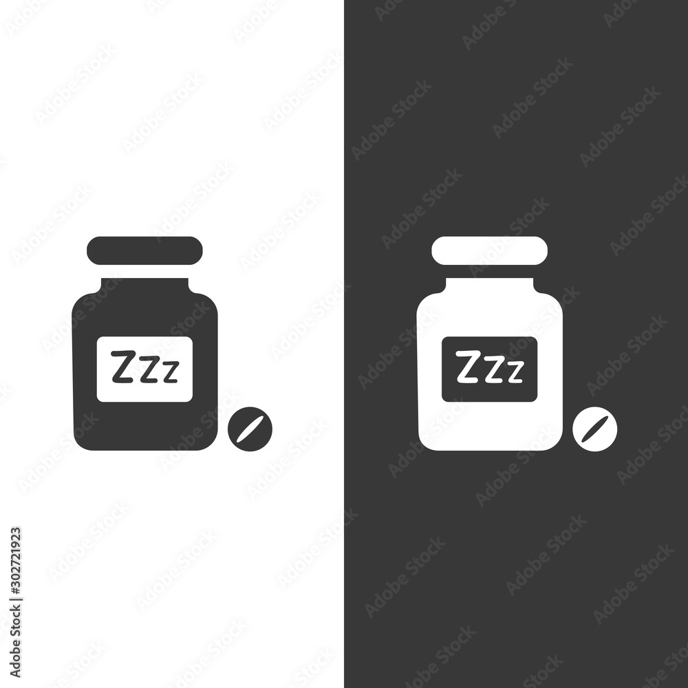 Sleeping pills icon. Isolated image. Pharmacy and medicine vector illustration Sleeping pills icon. Isolated image. Pharmacy and medicine vector illustration