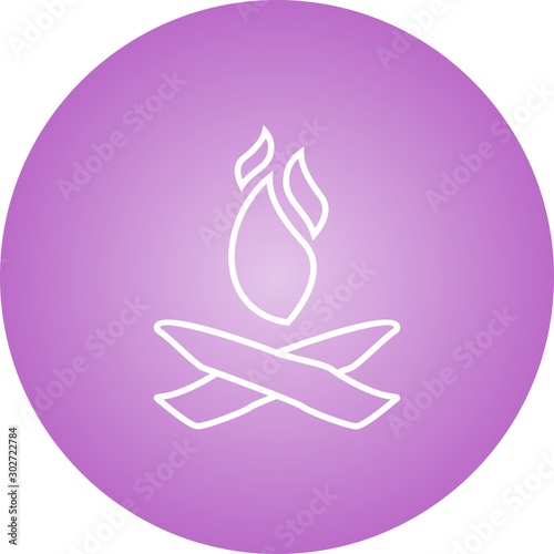Beautiful Fire Line Vector Icon