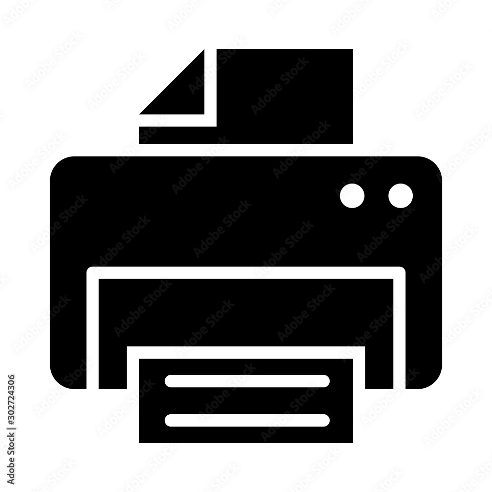 Printer Vector illustration. Quality design element Glyph Style. Editable stroke. Printer Vector illustration. Quality design element Glyph Style. Editable stroke.