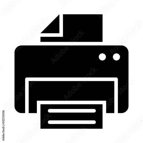 Printer Vector illustration. Quality design element Glyph Style. Editable stroke.