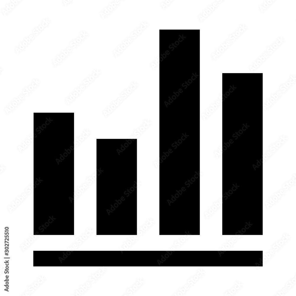 Bar Chart Vector illustration. Quality design element Glyph Style. Editable stroke.