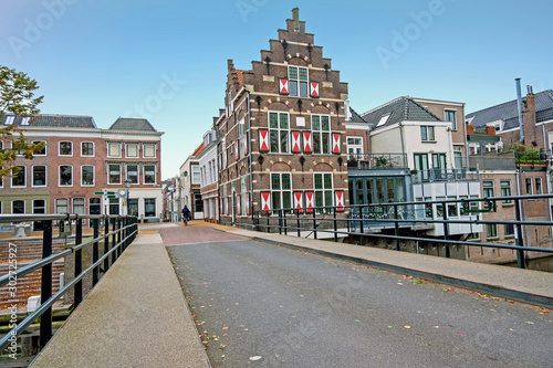 City scenic from the medieval town Gorinchem in the Netherlands