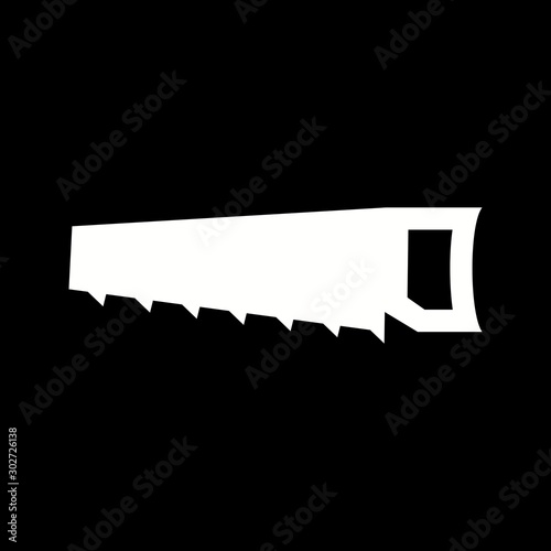 Beautiful Hand Saw Glyph Vector Icon
