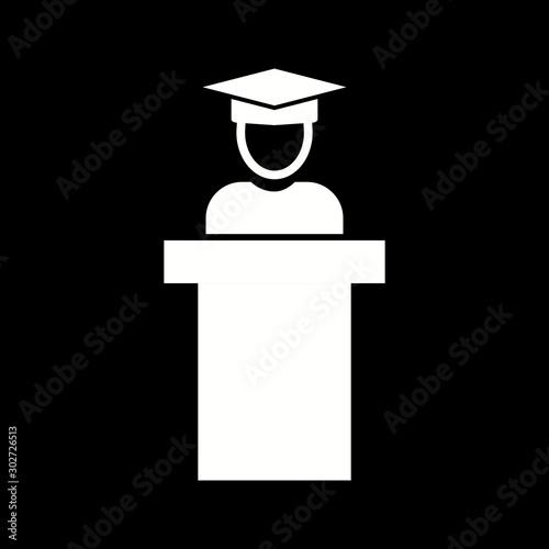 Beautiful Lectturer Glyph Vector Icon