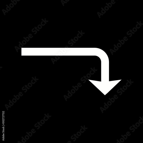 Beautiful Turn Down Glyph Vector Icon