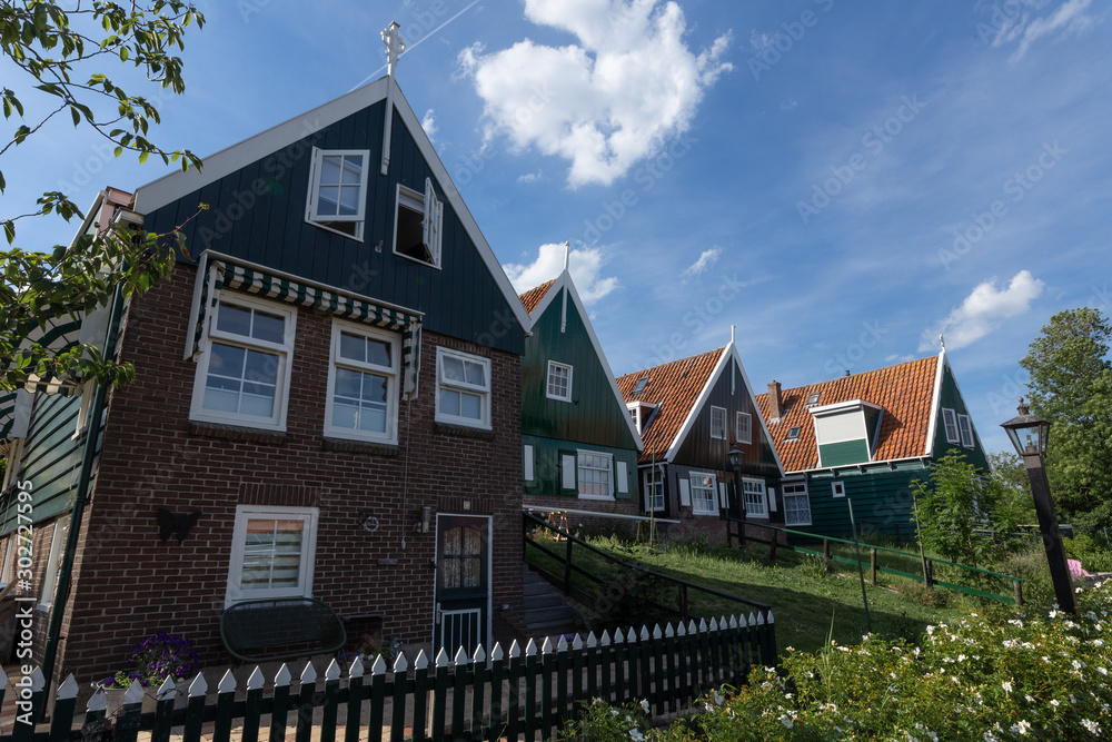 street with dutch houses in Volendam