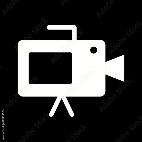 Beautiful Video Camera Glyph Vector Icon