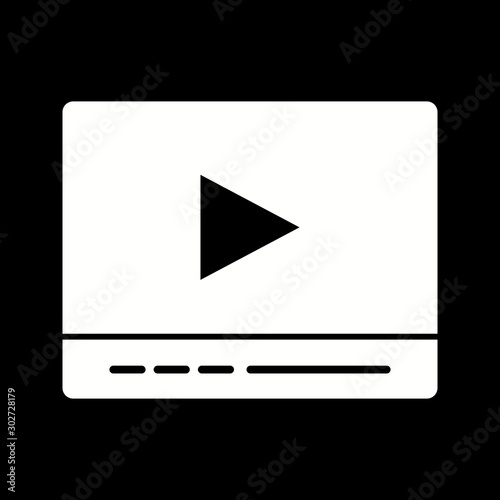Beautiful Video Player Glyph Vector Icon