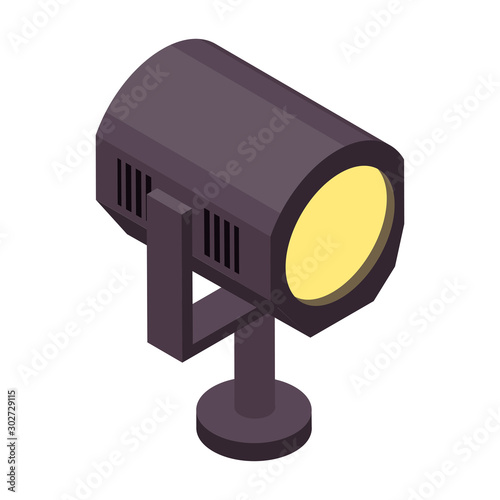 Spotlight isometric vector illustration