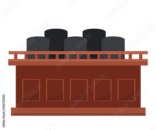 Empty jury box flat vector illustration