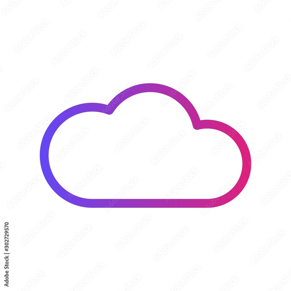 Gradient Cloud Icon With White Background Gradient Cloud Icon With White Background