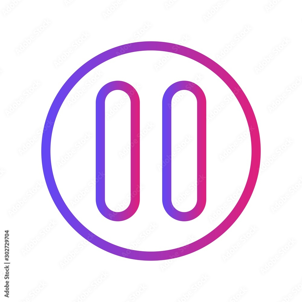 Gradient Pause Icon With White Background Gradient Pause Icon With White Background
