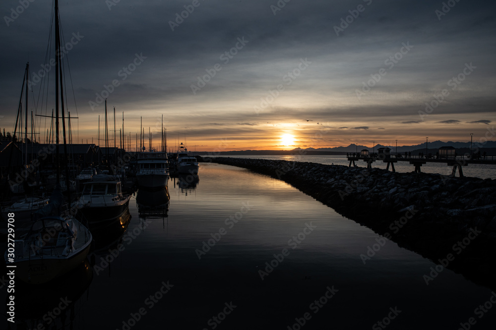 Obraz premium Edmonds Fall Sunset 