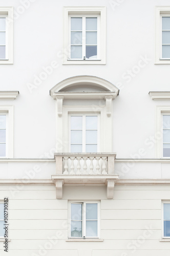 Close-up of a facade of an 19th century building in Warsaw